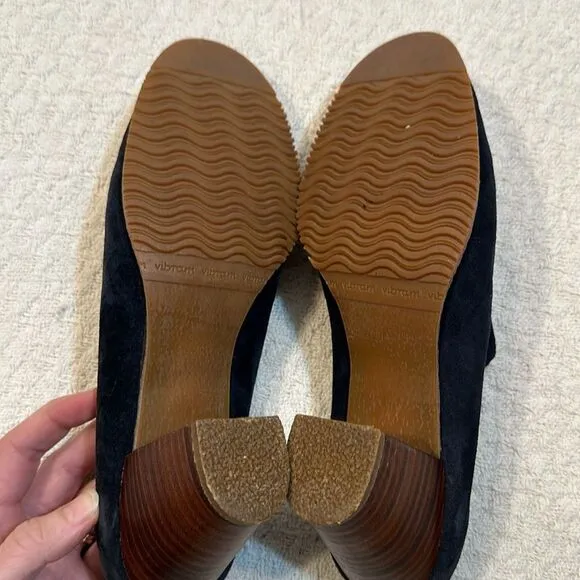 Golo suede shearling lined block wood heeled mules vibram soles size 10