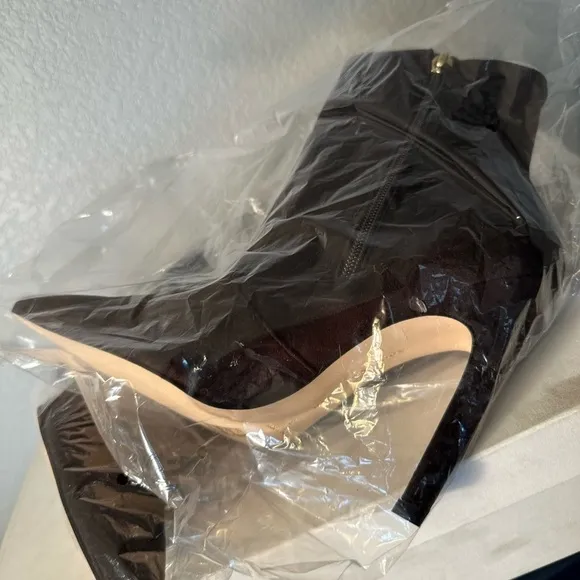 GOOD AMERICAN Women's Brown Icon 110 Suede Bootie Heels Pointed Toe Brown 8.5