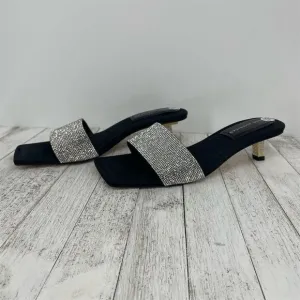 Good American Women's Kickstand Slide Sandal Mules Black Size 9.5 Slip-On