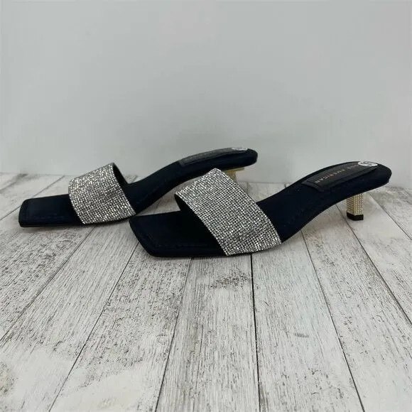 Good American Women's Kickstand Slide Sandal Mules Black Size 9.5 Slip-On