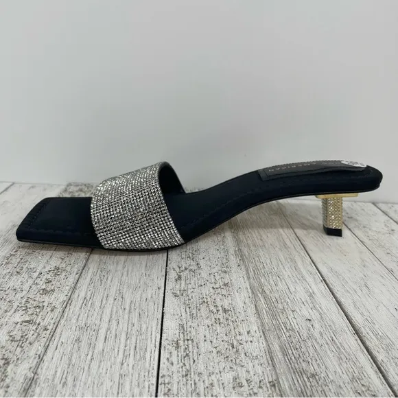 Good American Women's Kickstand Slide Sandal Mules Black Size 9.5 Slip-On
