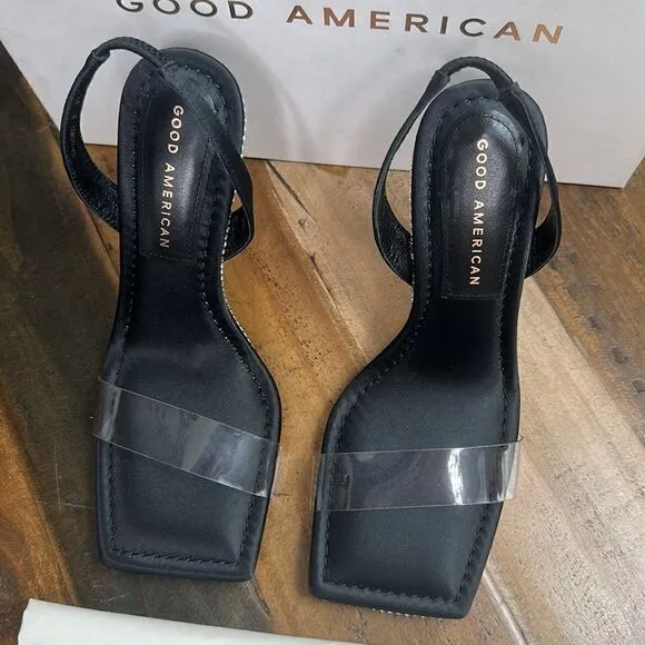 Good American Open Square Toe Heels