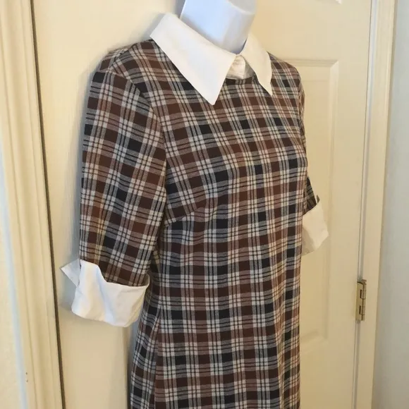 Gorgeous Collared Plaid Sheath Pencil Dress