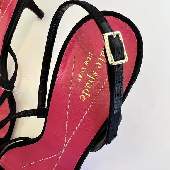 Gorgeous Kate Spade Black Satin Strappy Heels 10