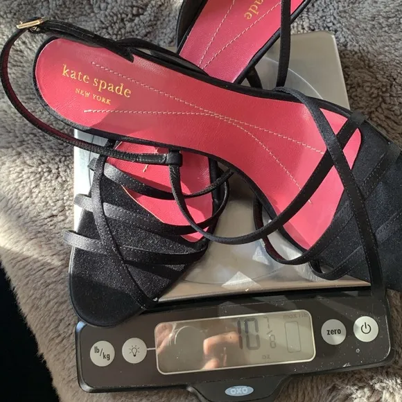Gorgeous Kate Spade Black Satin Strappy Heels 10