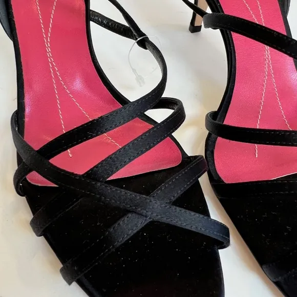 Gorgeous Kate Spade Black Satin Strappy Heels 10