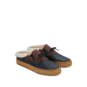 GREATS Mens Black Mixed Media Duck Style Leather Wooster Toe Slip On Mules 8.5