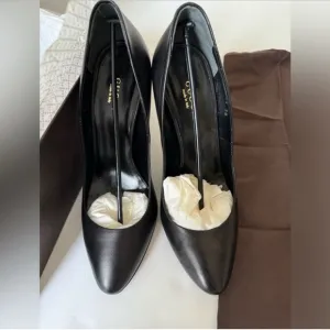 GUCCI black horsebit round toe leather pumps 310183 w/dust-bag &amp; box - sz.38=US8
