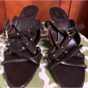 Gucci brown leather strappy heel.  size 8.5 B