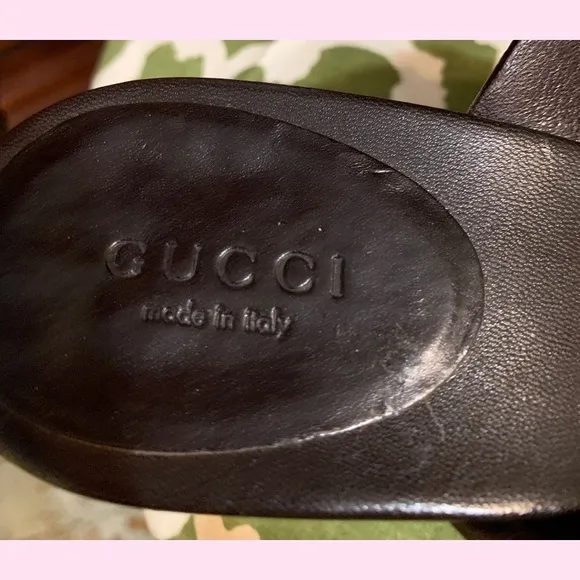 Gucci brown leather strappy heel.  size 8.5 B