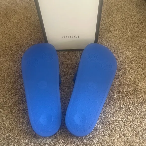 Gucci Men’s Size 12 New Authentic Pursuit Slides GG Perforated Sandals