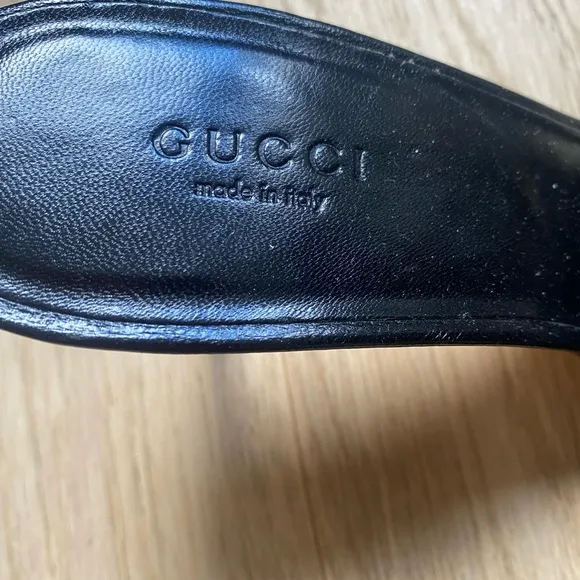 Gucci Monogram Black Mules with Bow Detail- size 7