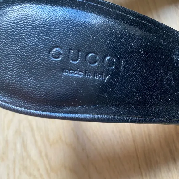 Gucci Monogram Black Mules with Bow Detail- size 7
