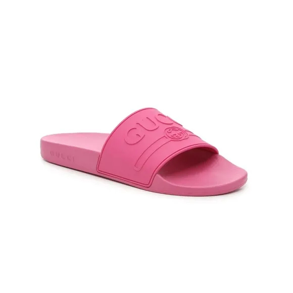 Gucci Pink Pursuit Slide Sandals