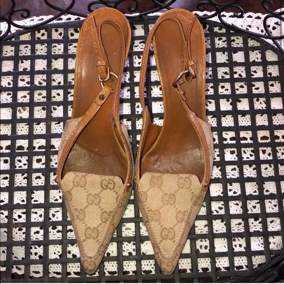 Gucci Tan and Brown Heels