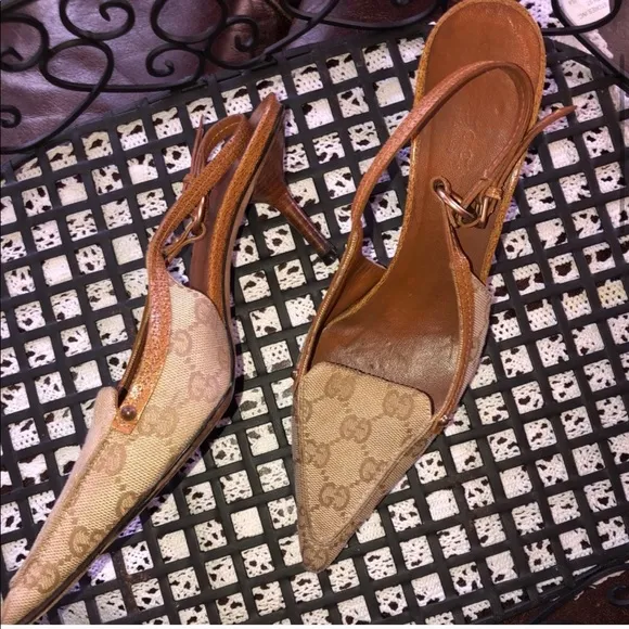 Gucci Tan and Brown Heels