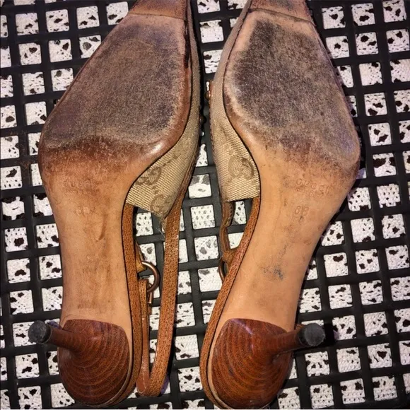 Gucci Tan and Brown Heels