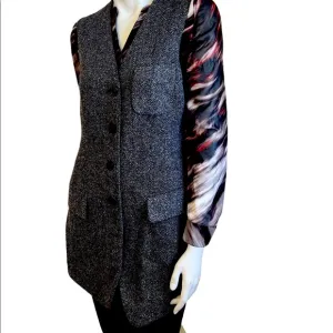 {Gucci} Vintage Herringbone Wool Vest Size 42