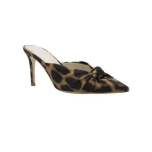 Guess Akela 2 Knot Front Pointed Toe Mules Leopard Brown Size 6