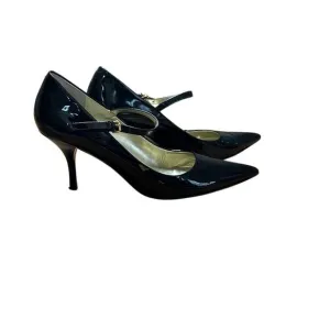 Guess By Marciano Patent Pointed Stiletto Heel Mary Jane Pump Black Size 7M