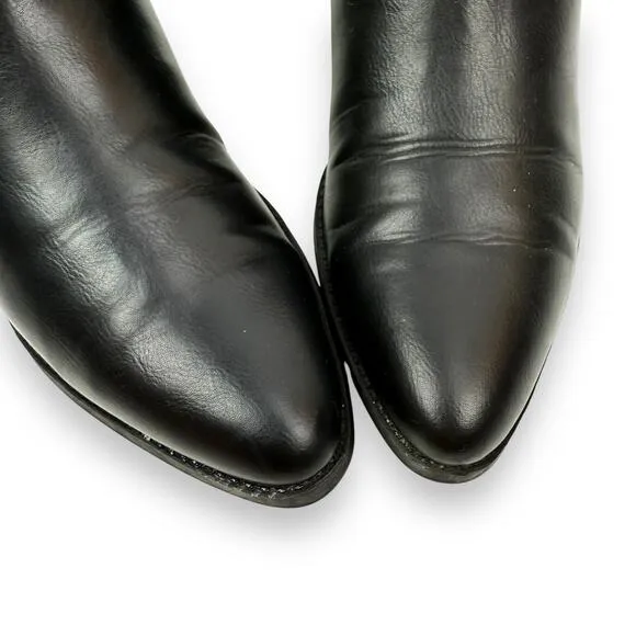 GUESS GBG black vegan leather cowgirl ankle boots