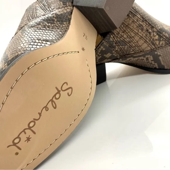 Hailee Mule Clog Leather Brown Pointy Toe Snake Mules