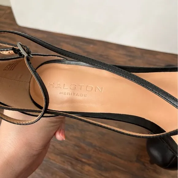 Halston Evie Leather Strappy Heels NWOT