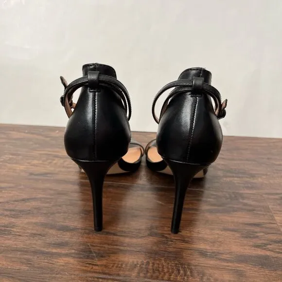 Halston Evie Leather Strappy Heels NWOT