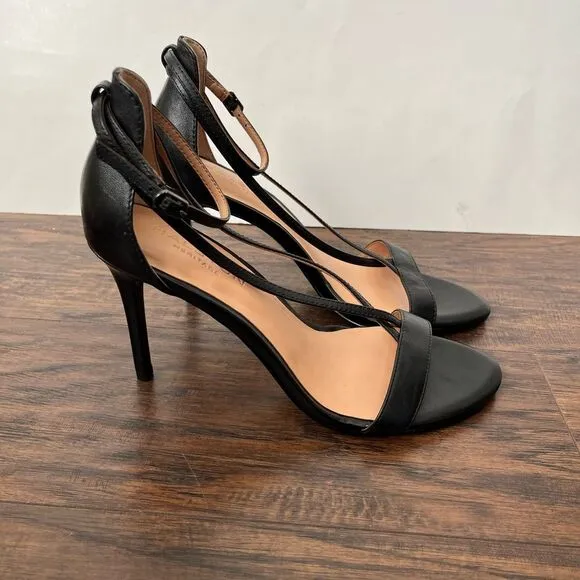 Halston Evie Leather Strappy Heels NWOT