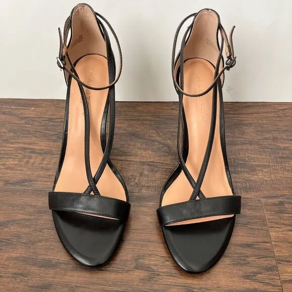 Halston Evie Leather Strappy Heels NWOT