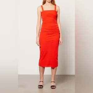 HELMUT LANG Twist Midi Dress in Poppy