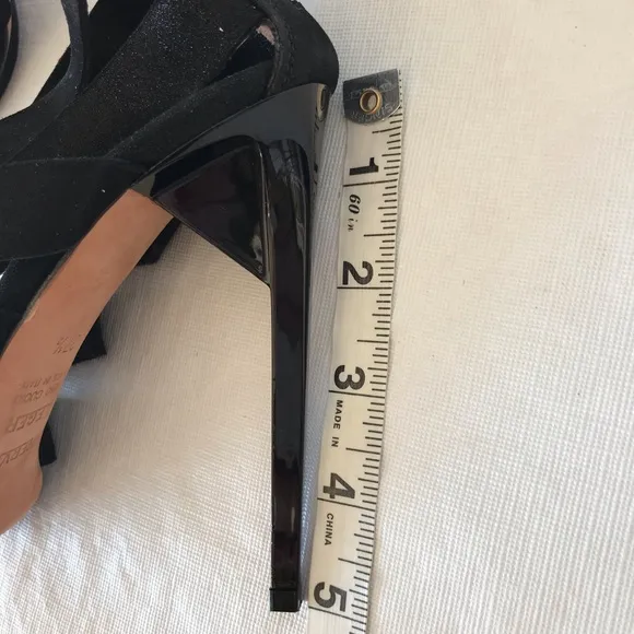 Herve Leger Black Strappy Bejeweled High Heels