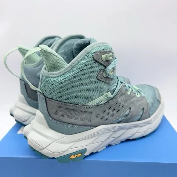 Hoka One One Anacapa Breeze Mid Hiking Trail Shoe Boots Mist Green Women US 10