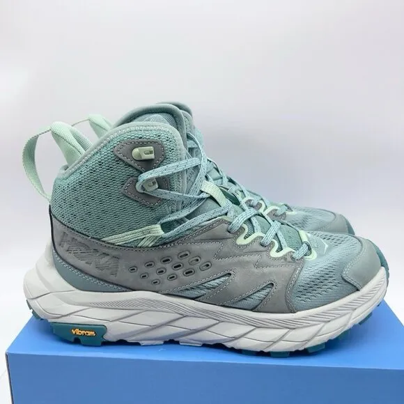 Hoka One One Anacapa Breeze Mid Hiking Trail Shoe Boots Mist Green Women US 10