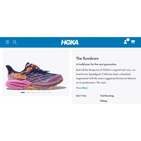 Hoka Speedgoat 5 Trail Running Shoes Cushioned Hiking Purple Orange