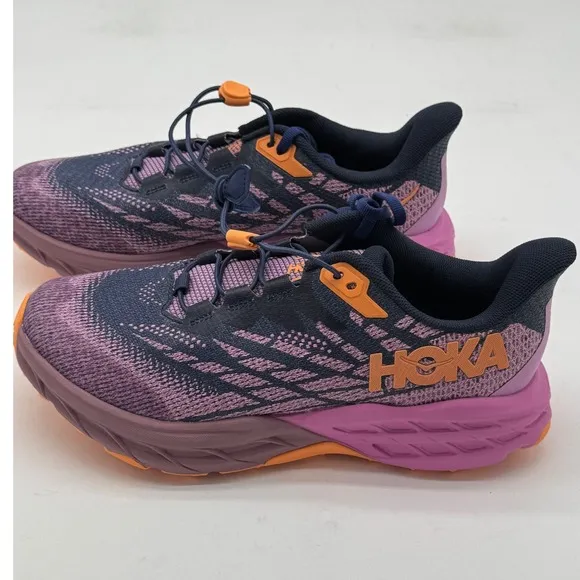 Hoka Speedgoat 5 Trail Running Shoes Cushioned Hiking Purple Orange