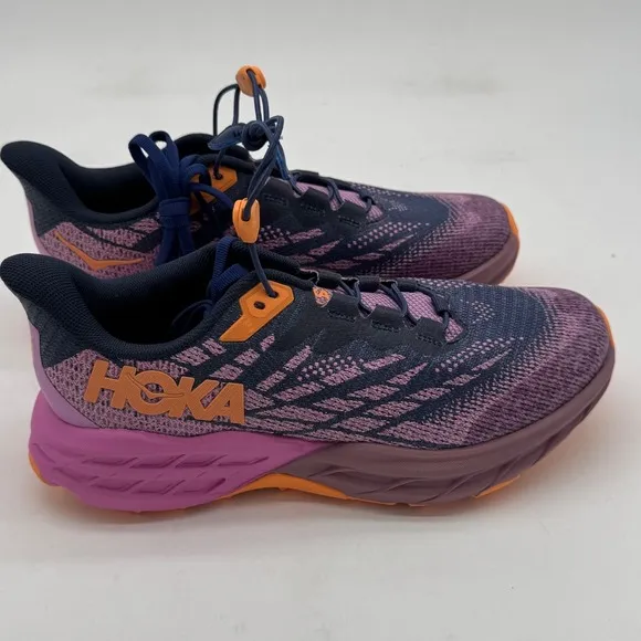 Hoka Speedgoat 5 Trail Running Shoes Cushioned Hiking Purple Orange