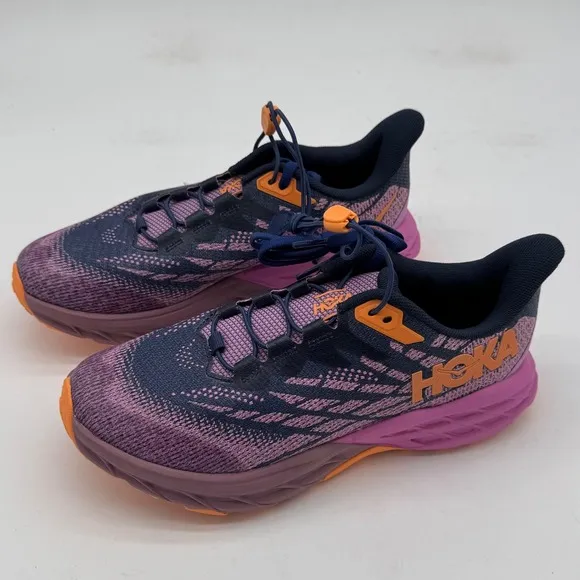 Hoka Speedgoat 5 Trail Running Shoes Cushioned Hiking Purple Orange