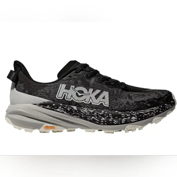 Hoka Speedgoat 6 Trail Running Shoes for Men Color: Black Stardust Size: 9.5D