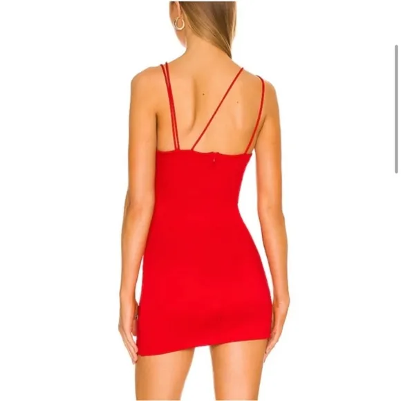H:ours Revolve Tasha Cherry Red Cut-Out Mini DressBold Strappy Design Holiday S