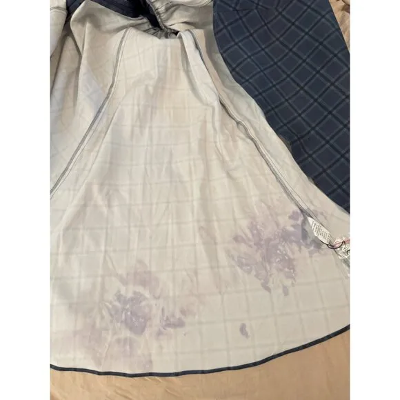 House of CB DELIA BLUE TARTAN MIDI DRESS NWOT
