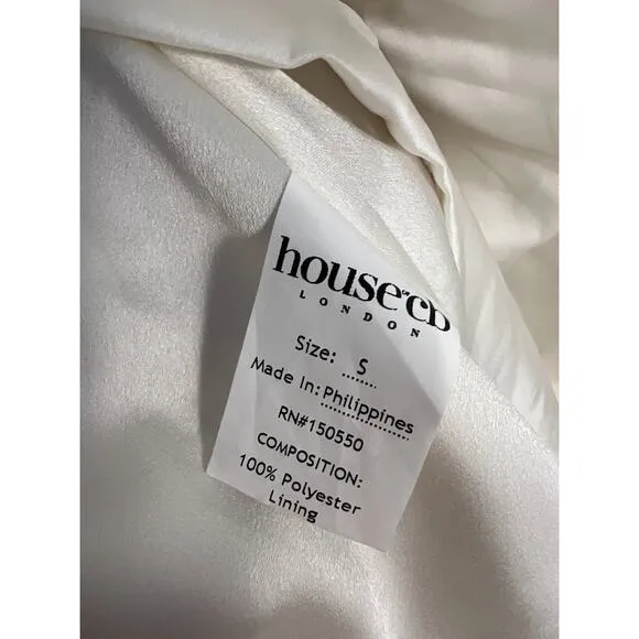 House of CB Toira Ivory Draped Corset Mini Dress Size S Small