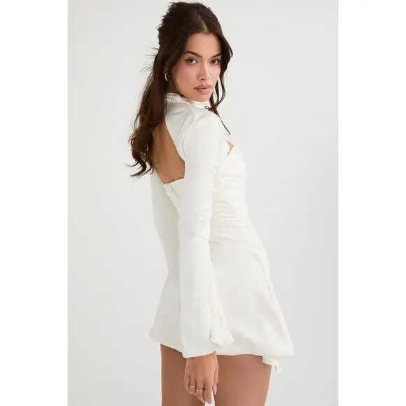 House of CB Toira Ivory Draped Corset Mini Dress Size XS Extra Small