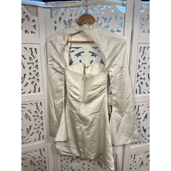 House of CB Toira Ivory Draped Corset Mini Dress Size XS Extra Small