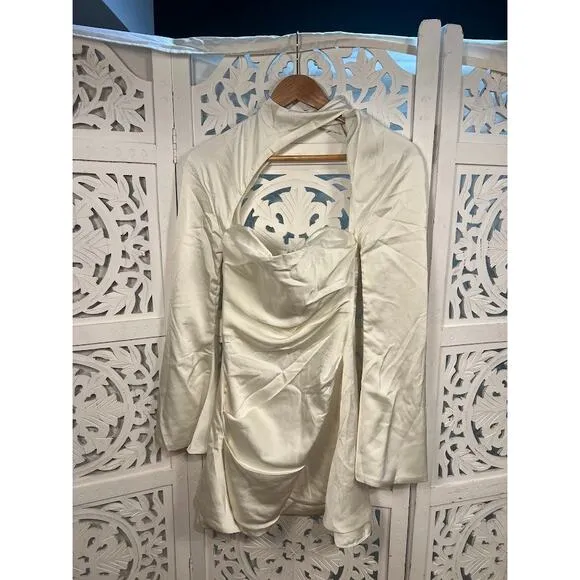 House of CB Toira Ivory Draped Corset Mini Dress Size XS Extra Small