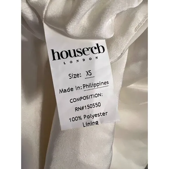 House of CB Toira Ivory Draped Corset Mini Dress Size XS Extra Small
