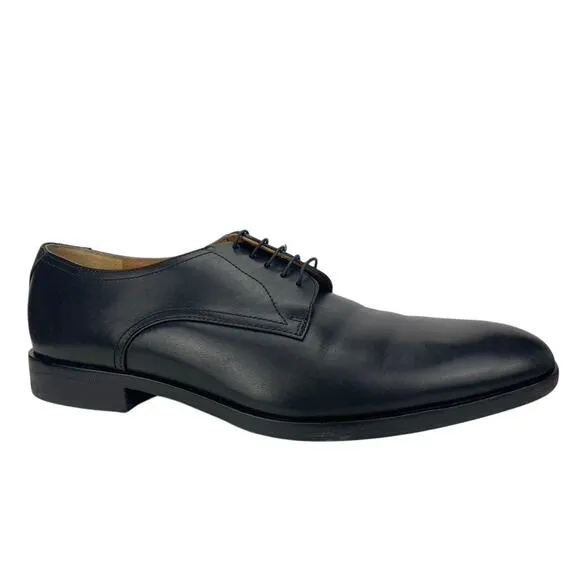 HUGO BOSS Black Leather Boheme Dress Oxfords Derby Shoes Mens (9) Italy 50432959