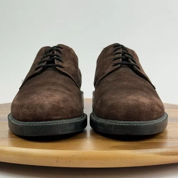 Hush Puppies Brown Suede Comfort Lace Up Plain Toe Dress Shoes Oxfords Size 11 M