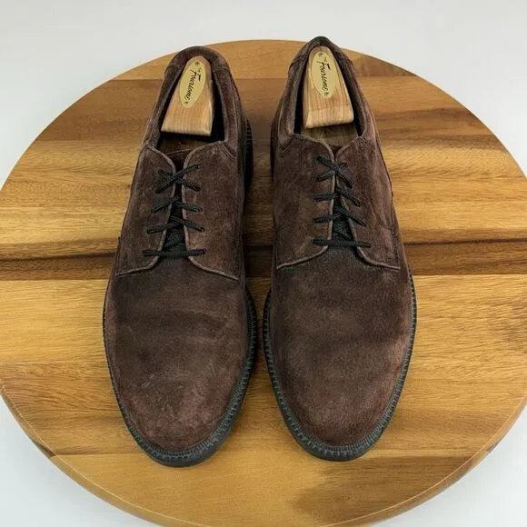 Hush Puppies Brown Suede Comfort Lace Up Plain Toe Dress Shoes Oxfords Size 11 M