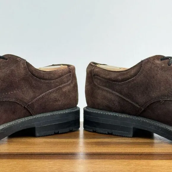 Hush Puppies Brown Suede Comfort Lace Up Plain Toe Dress Shoes Oxfords Size 11 M